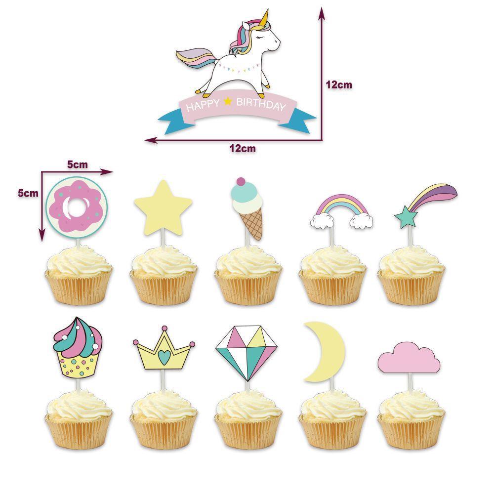 Unicorn-themed Party Decoration Balloons, Paper Banners, Cake Signs, Children's Birthday Flags, Party Balloons