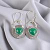 Natural Malachite Gemstone 925 Sterling Silver Handmade Dangle Earrings 1.30" EE-63-29