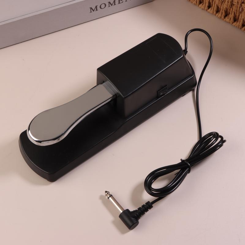 Sustain Pedal With Polarity Switch For Midi Keyboard Synth Digital Pianos Electric Piano Drum Musical Instrument Accessories серебряный