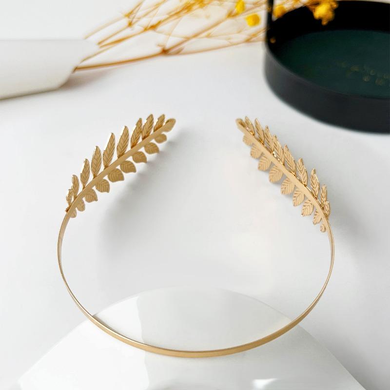 Bride Leaf Hairband Party Metal Leaf Hair Accessory Elegant Crown Headband Leaf Hairpin