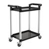 VEVOR Utility Cart, 300 Lbs Load Capacity, 2-tier Utility Plastic Cart with 360 Degrees Swivel Wheels (2 with Brakes)