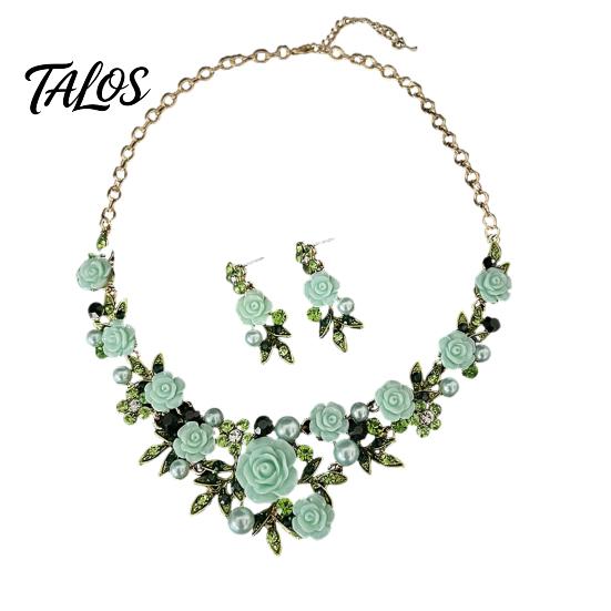 Necklace And Earrings Set 1 Camellia Choker Earrings, Faux Pearl Rhinestone Luxury Jewelry Elegant Flower for Women Daily Wear Party Date High-quality