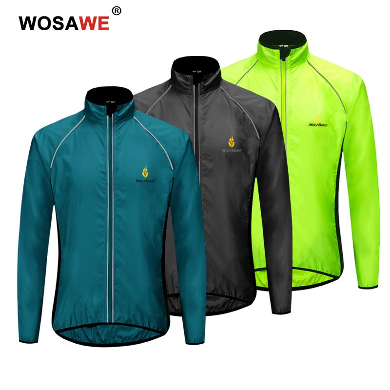 HIGH VIZ CYCLING JACKET WINDPROOF WATERPROOF RAIN COAT BICYCLE JERSEYS FOR MEN