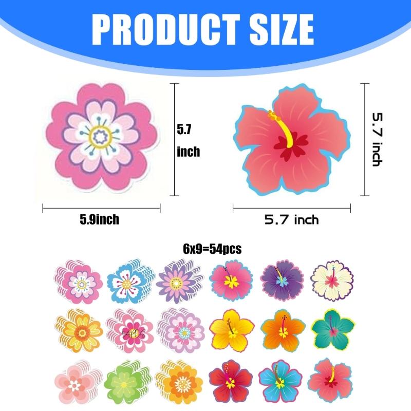 Spring Theme Colorful Flower Cutouts Classroom Bulletin Boards Decoration Set Vibrantly Designs Wall Decal Sticker