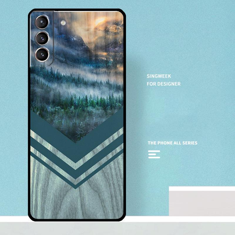 Forest Geometry Wood Nature Case For Samsung Galaxy S25 Ultra S25 FE S20 S21 S22 S23 Plus S9 S10 S24 Ultra Phone Cover
