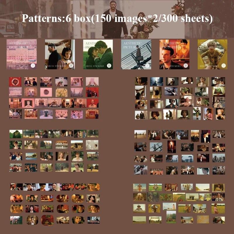 300pcs/boxed Cute Stickers Film Paper Junk Journal Art Collage DIY Photo Album DIY Craft Scrapbooking School Supplies
