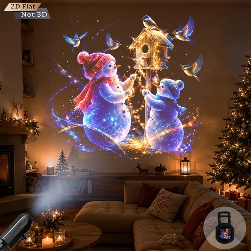 Usb Christmas Projector Light 12 Patterns Xmas Projection Lamp Flexible Gooseneck For Home Party Bedroom Decor Ambience Lighting