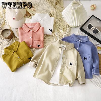 Chemise à Manches Longues pour Enfants Haut Style Printemps Chemise pour Garçons Haut à Revers Cardigan Veste Bébé