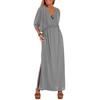 Spring/Summer High-Waisted V-Neck Slit Dress – European & American Fashion