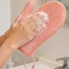 New Honeycomb Tpu Exfoliating Shower Glove - Quick-Drying Body Scrubber Sponge For Bathroom