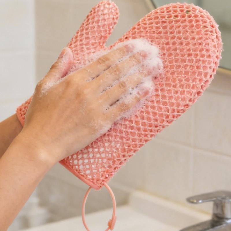 New Honeycomb Tpu Exfoliating Shower Glove - Quick-Drying Body Scrubber Sponge For Bathroom