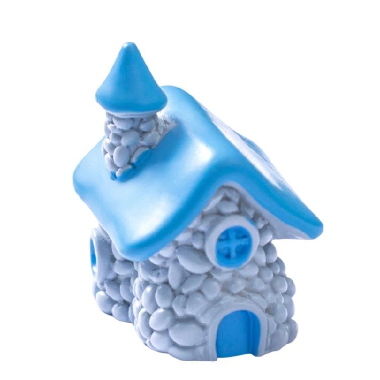 Cartoon House Sculpture Statue Funny Resin House Creative House Figurine House Funny House Collectible Mushroom Resin Crafts синий