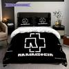 Rammsteins Industrial Rock Legacy Three-piece Set (1 * Duvet Cover + 2 * Pillowcase, Without Core) 2D Flat Soft and Comfortable Bedding Set