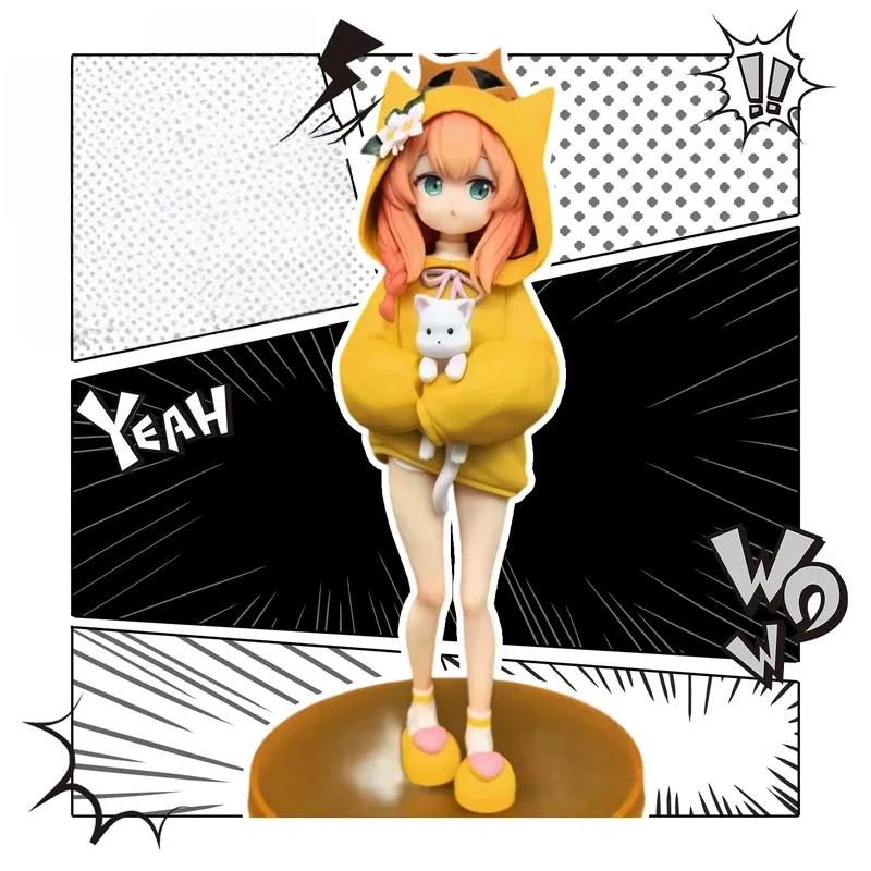 Blue Archive Iroha Marie Figure Cat Ear Hoodie Anime Girl Pvc Model Desktop Decoration Collectible Cute Toy Fans Gift 19Cm