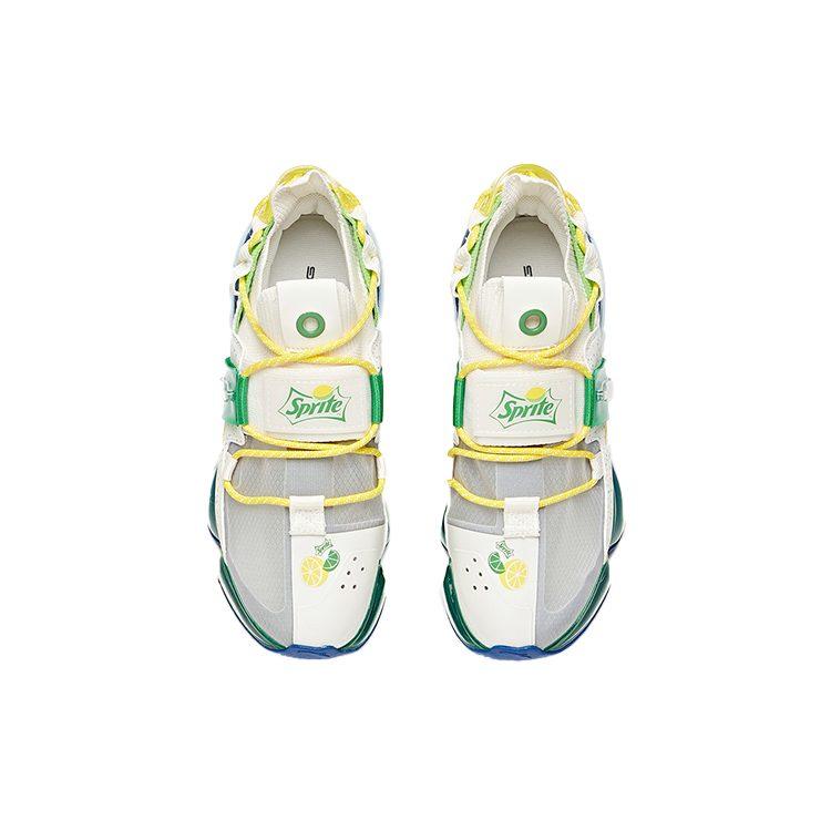 Sprite X Anta Cushioning Slip Resistant Abrasion Resistant Low Top Running Shoes Women's White Yellow Green 122025530-4
