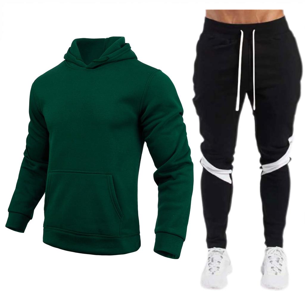 220g Solid Color Pullover Men's Women's Hoodie Sports Set Fleece Hooded Sweatshirt