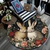 Rabbits Round Area Rug,Carpet Rug for Living Room Bedroom Sofa Playroom Decor,Non-slip Floor Mat