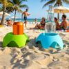 Cup Holder for Beach with Bold Colors Stackable Portable Drink Phone Phones Snacks Sunscreen Sand-Free Organizer Travel Camping Picnic Family Outings