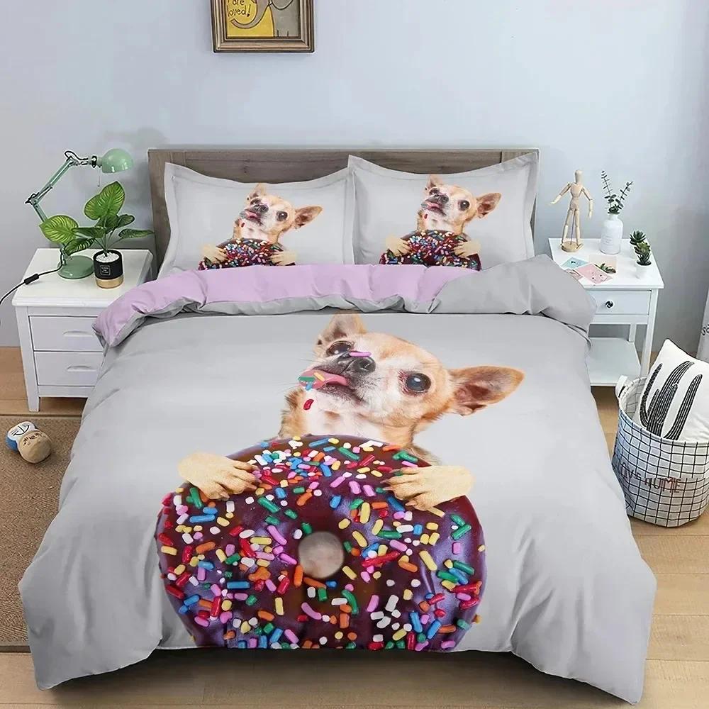 New 3D Print Pet Cute Dog Comfortable Duvet Quilt Cover Pillowcase Bedding Set Children Bedroom Decoration Home Textile