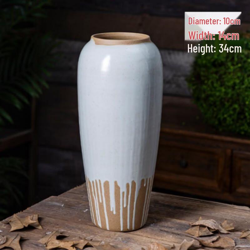 Retro Ceramic Cylindrical Vase & Pot (Set of 2)