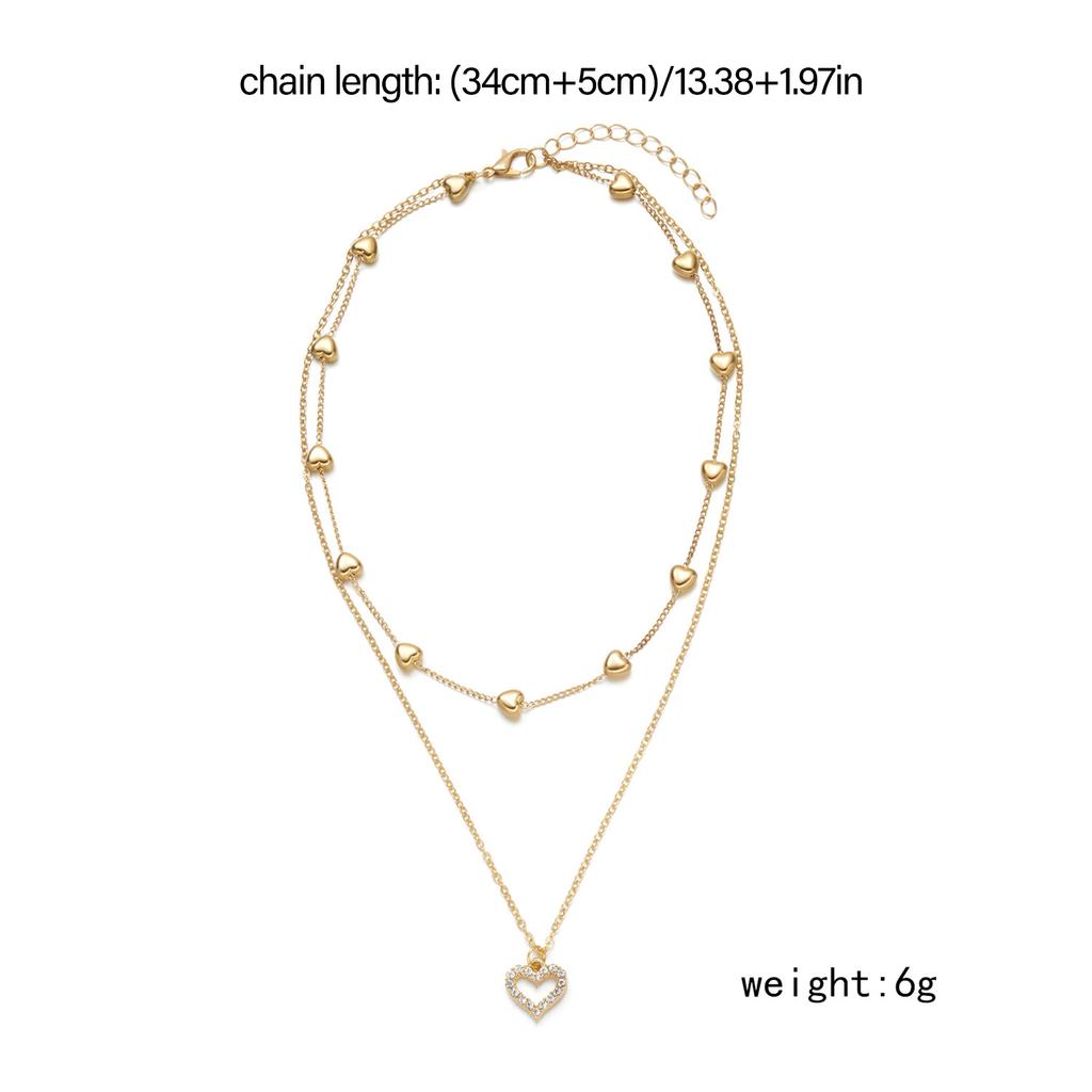 Simple Necklace Fashionable Pendant Necklace Hollow Heart Neck Jewelry Perfect for Youthful Couple or Close Friend