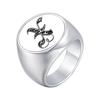Vnox Personalized Retro Initials Signet Ring for Men, 20mm Wide Band Rings Stainless Steel Letters Custom Jewelry Gifts for Him
