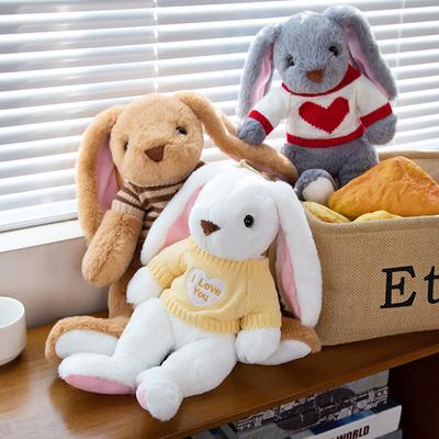 Soft Sweater Dress Up Rabbit Plush Stuffed Toy Doll Cute Baby Kids Enlightenment Toy Girlfriend Birthday Decoration Gift