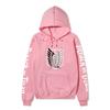Attack on Titan Freedom Wings Hoodie Unisex Fleece Sweatshirt Survey Corps Logo Gothic Vertical Text Both Sleeves Autumn Winter Pullover