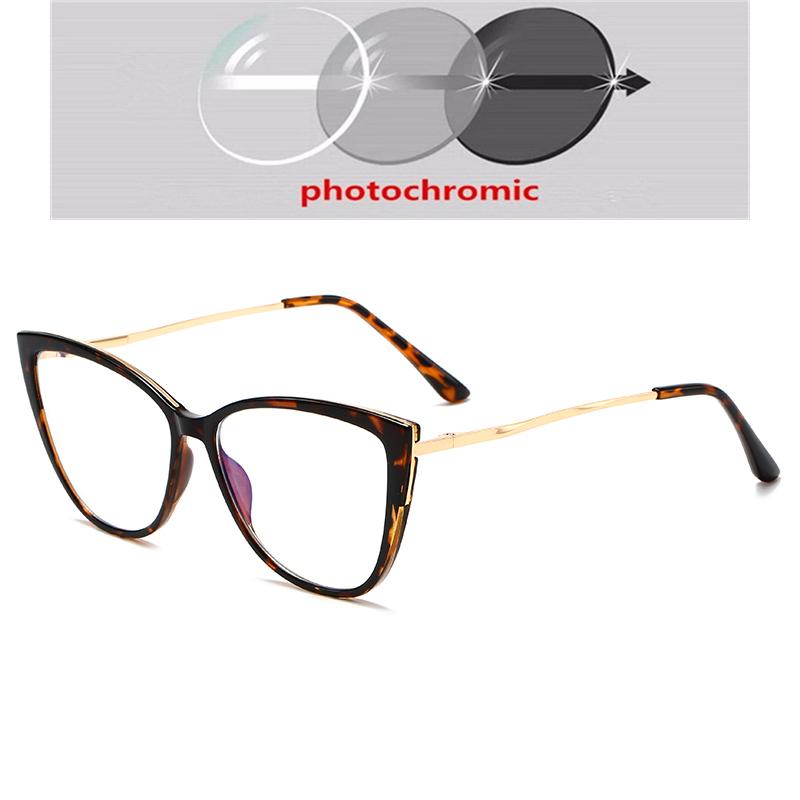 0 -0.5 -0.75 To -6.0 Blue Light Blocking Cat Eye Prescription Glasses For The Nearsighted Women Men TR90 Myopia Frame Diopter