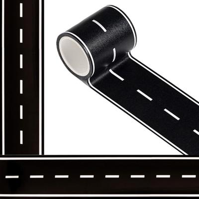 2 Rulouri 19,4 Picioare Bordură Panou de Anunțuri Autocolantă Negru Piste Auto
