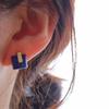 Design Style Blue Square Light Luxury Stud Earrings  Inlaid Lapis Lazuli Square Retro Geometric Earings For Women Jewelry