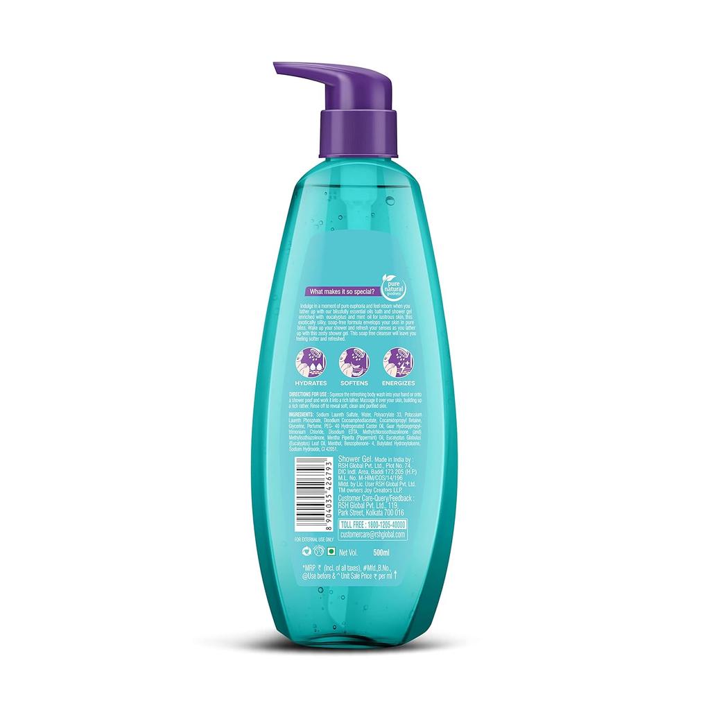 Joy Mint & Eucalyptus Shower Gel Body Wash 500 ml Pack of 1 | Vegan Soap Free, Cooling Mint & Deep Cleansing Eucalyptus for All Skin Types