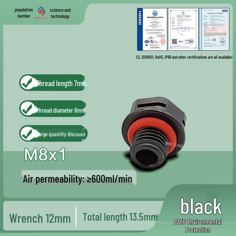 M12 Waterproof Breathable Nylon Automatic Vent and Pressure Relief Valve for Fermentation