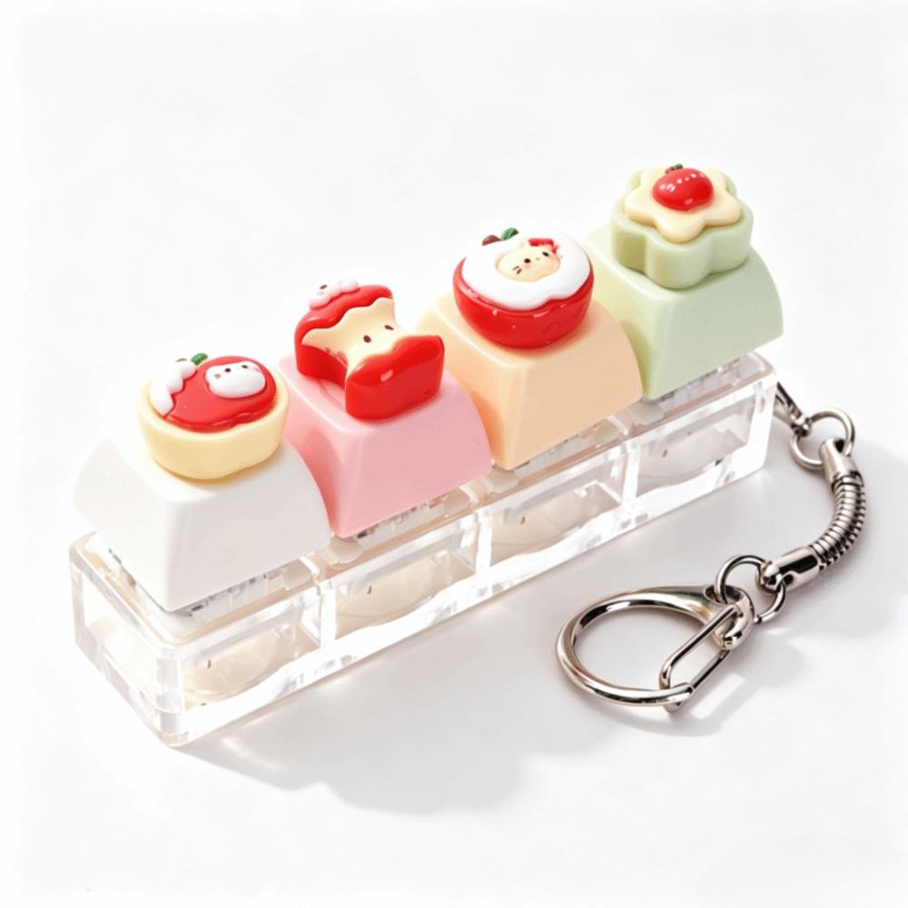Mechanical Keyboard Clicker Toy Keyring Finger Button Finger Press Keycap Keychain Sensory Toys