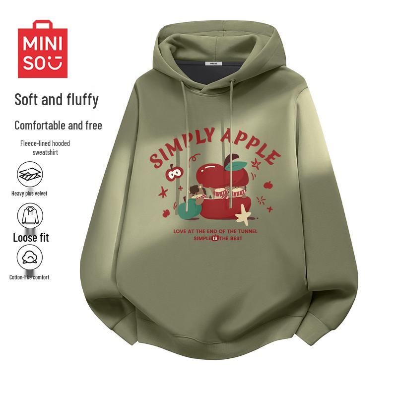 MINISO Men s Thickened Fleece Lined Hoodie 2XL