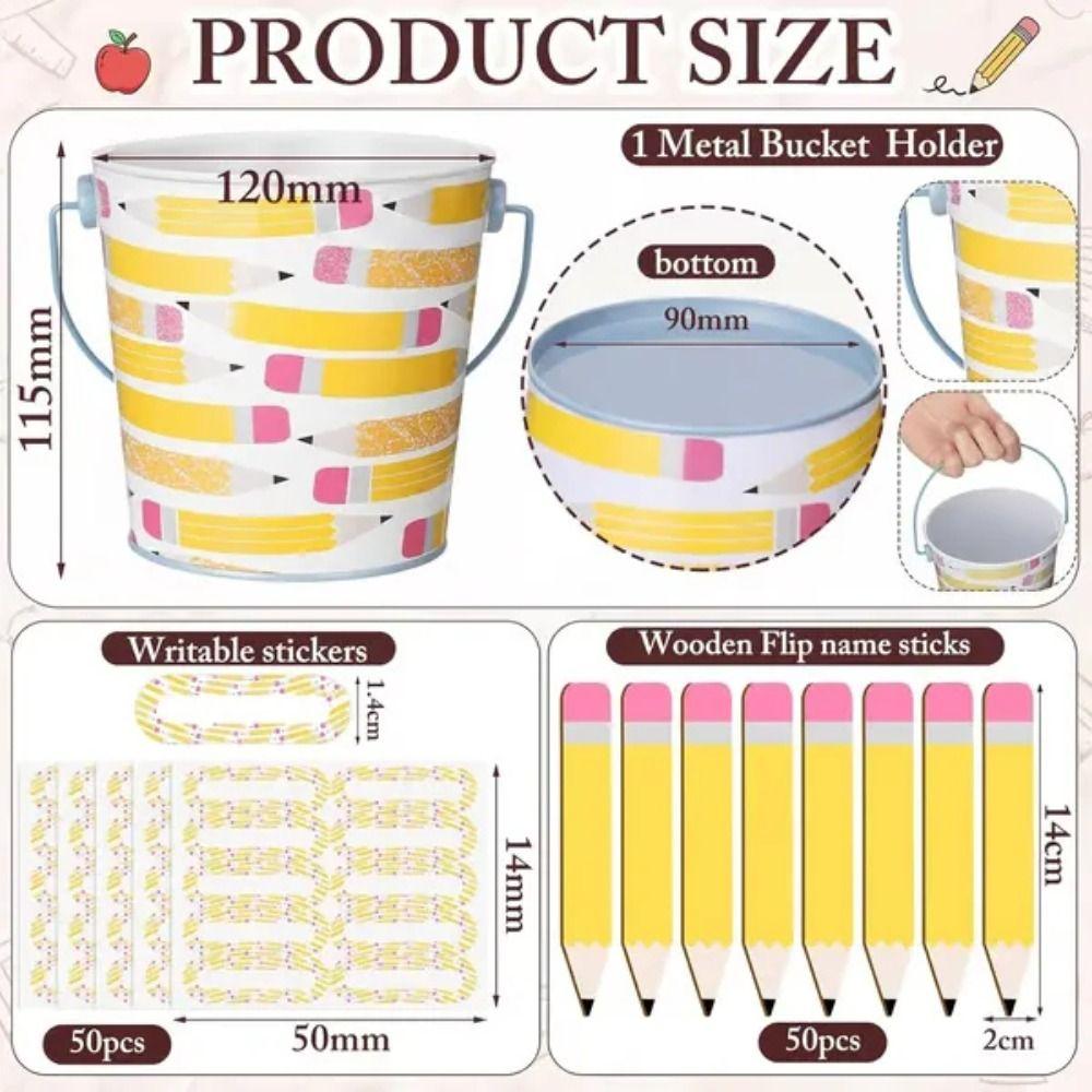 Metal Storage Bucket Student Name Sticks Reusable Teacher Name Sticks  Classroom Management
