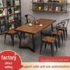 Retro Bistro Industrial Solid Wood Dining Table and Chair Set for Western Restaurants