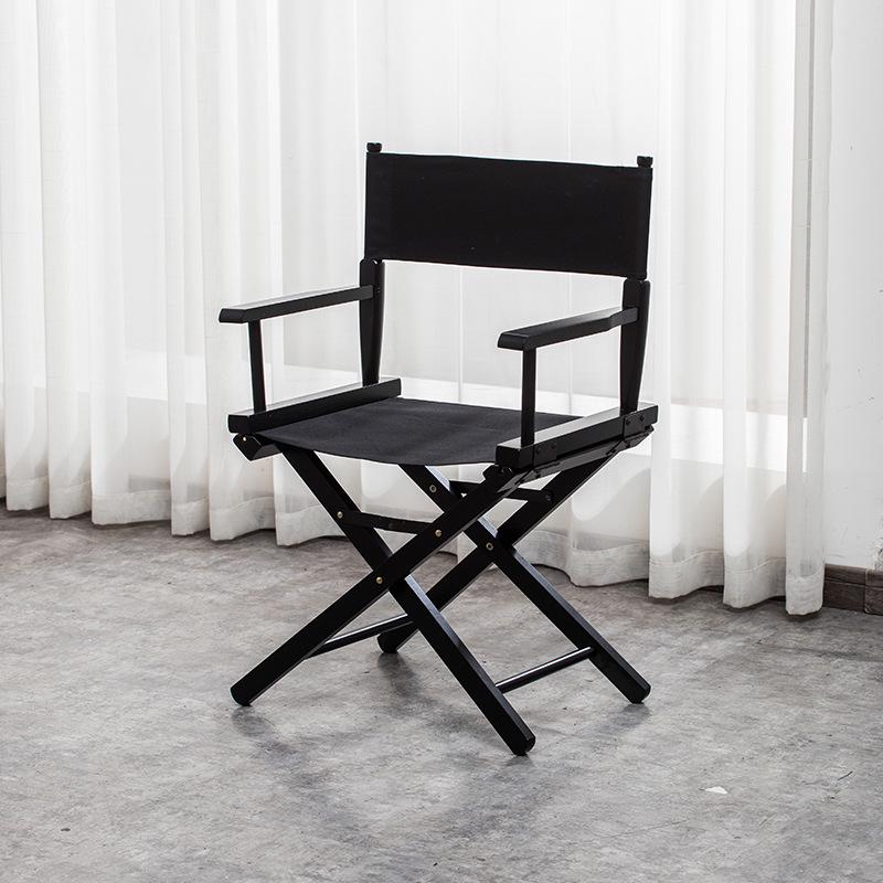 Klappbarer Regiestuhl aus Massivholz mit Segeltuchsitz und -lehne: Ideal für Bar, Büro, Make-up, Angeln, Outdoor und Freizeit.