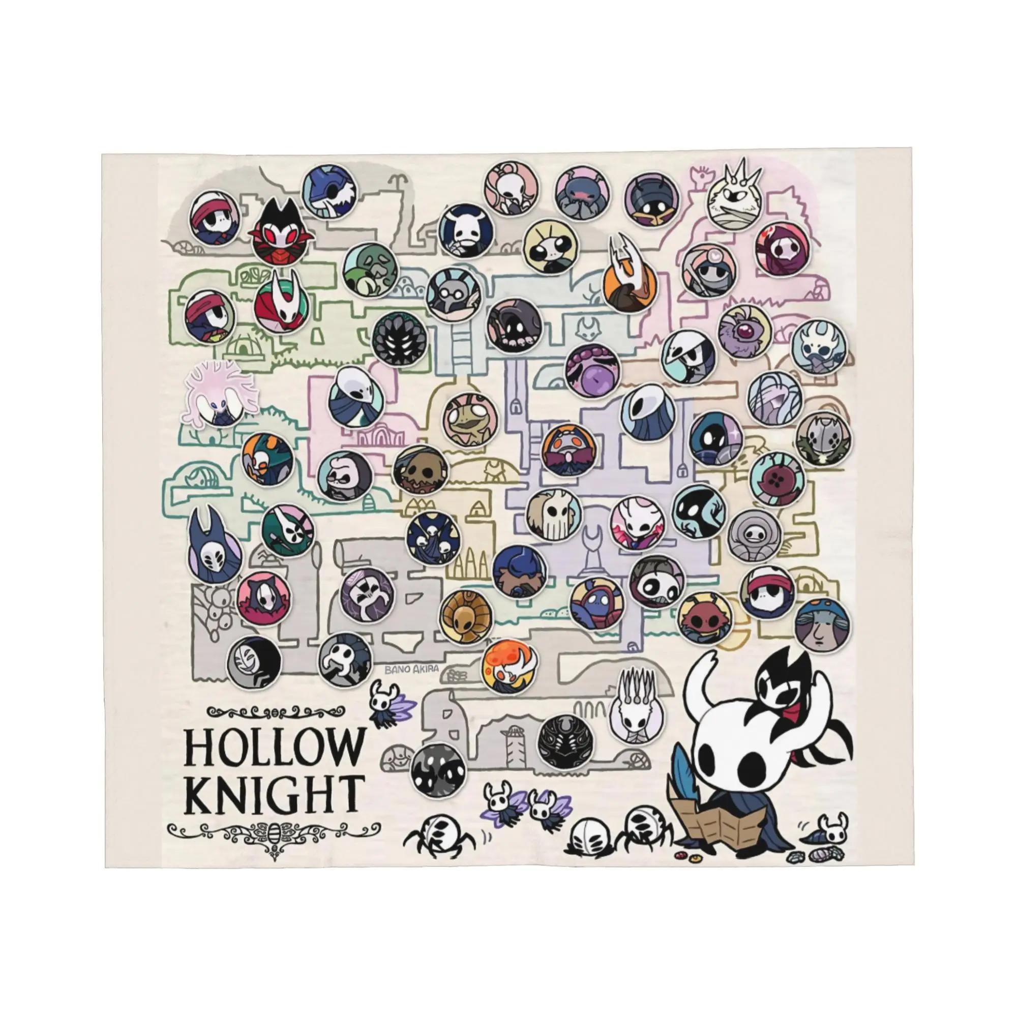Hollow Knight Silksong Flannel Throw Blanket  Lightweight Multifunctional Knitted Blanket for Car Home Travel 100x150cm
