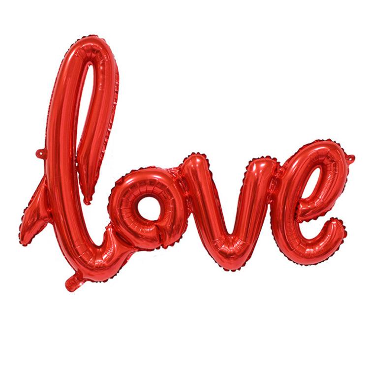 Wholesale Handwritten Love Letter Conjoined Wedding Decoration Aluminum Foil Balloon for Valentines Day Love Balloon красный