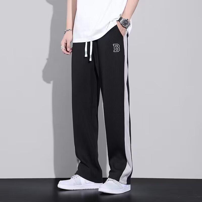 Pánské letní ležérní bílé tepláky s širokými nohavicemi – trendy volný střih High Street