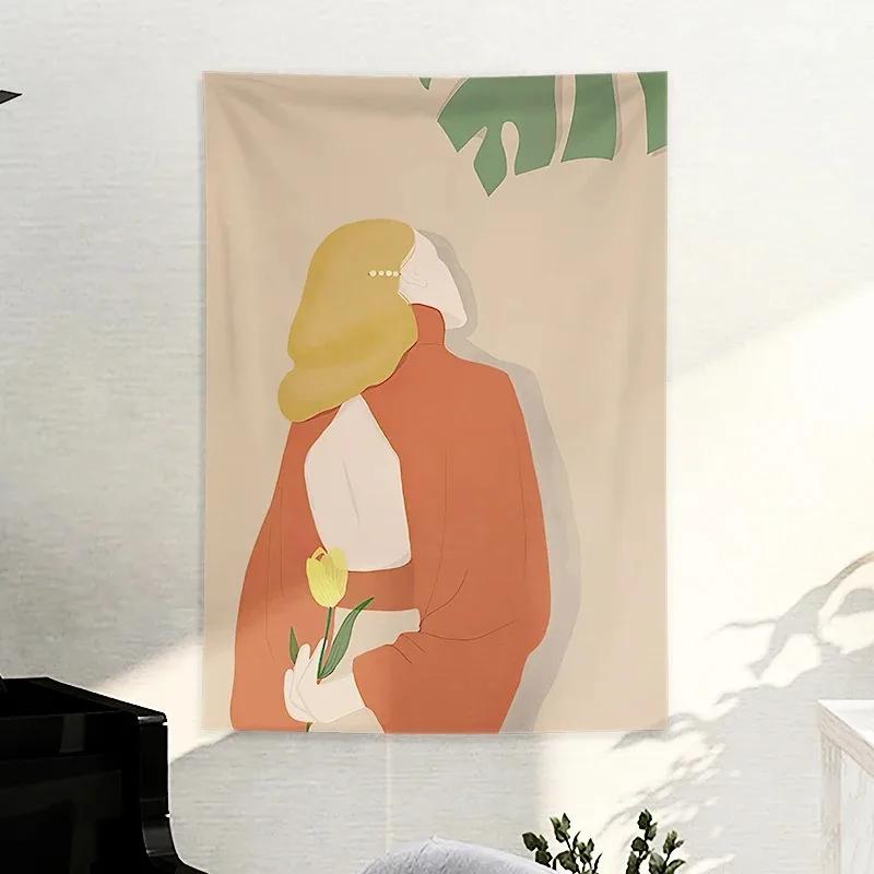 Modernes Schlichtes Charakter-Kunst Hängetuch Heim Wanddekoration Wandteppich Büro Wohnzimmer Wandteppich