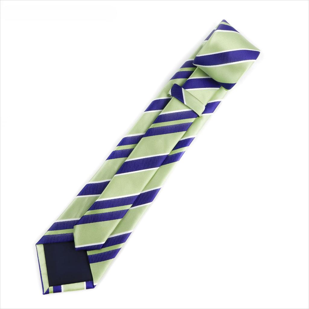 Men's Fashion Tie 7.5cm Tie Sage Green Orange Stripes Ties Business Meeting Suit Wedding Party Office Tie Men's Gift  Accessorie