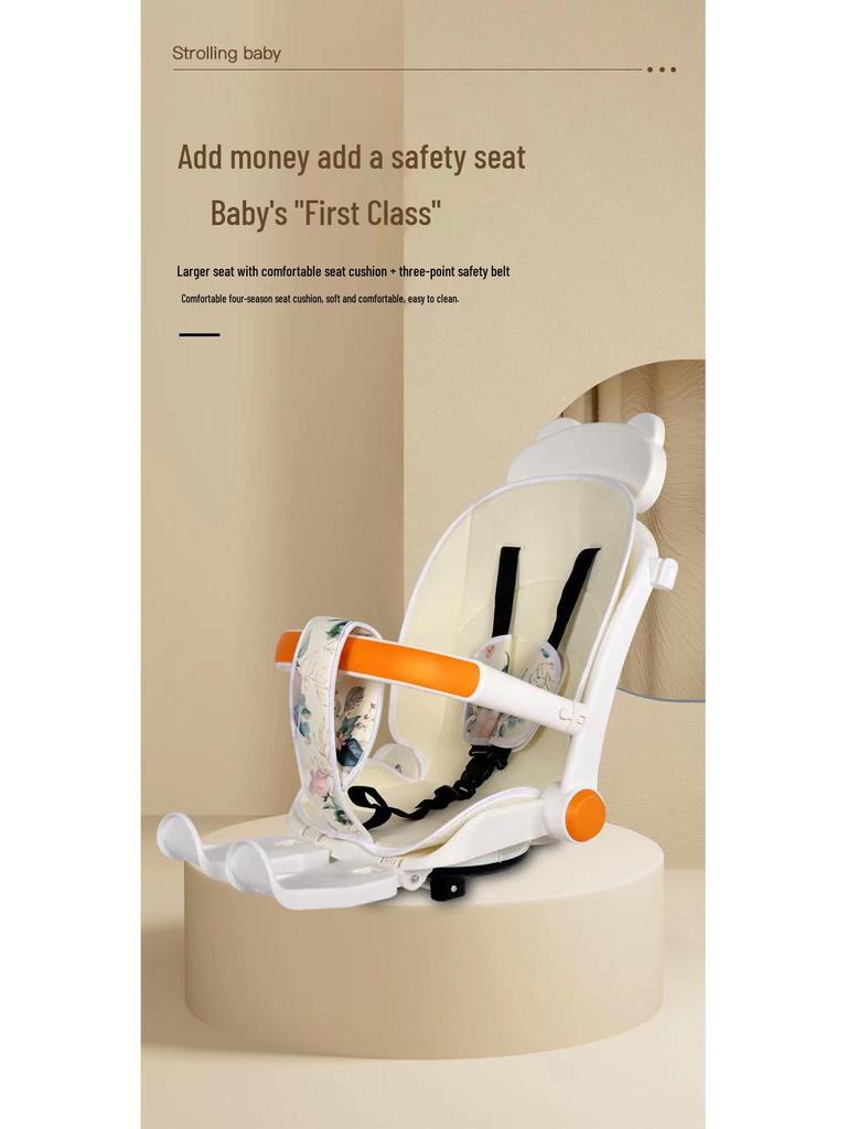 Foldable Two-Way High Landscape Baby Stroller with Four Wheels