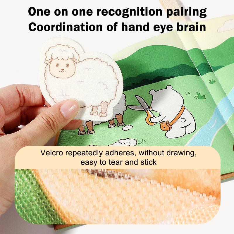 Baby Early Education Cloth Book 3D Touch Interactive Book Anti-Tear Toy Book Montessori Sensory Toys 0-6 Months Babies
