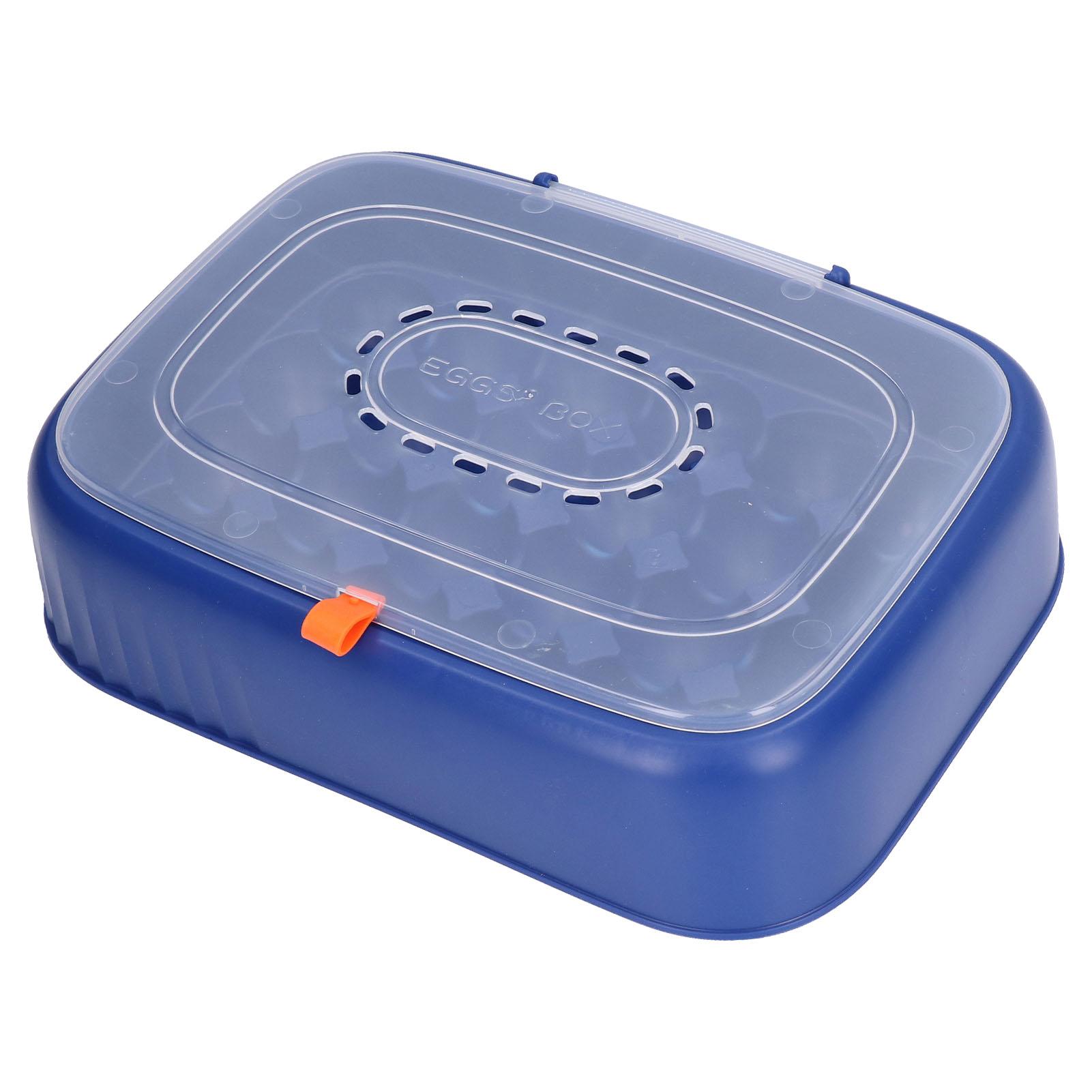 24 Eggs Containers ABS Egg Tray Storage Box Refrigerator Organizer Bins with Breathable Vents темно-синий 1160₽