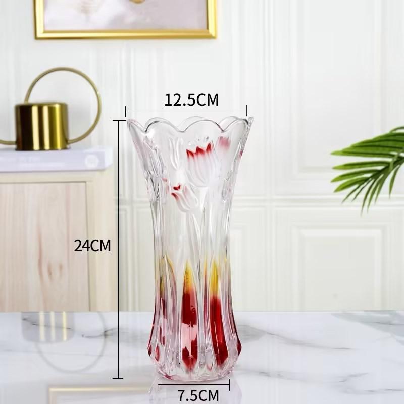 Luxuriöse, leicht transparente Glasvase für frische Blumenarrangements – Kreative hydroponische Heimdekoration