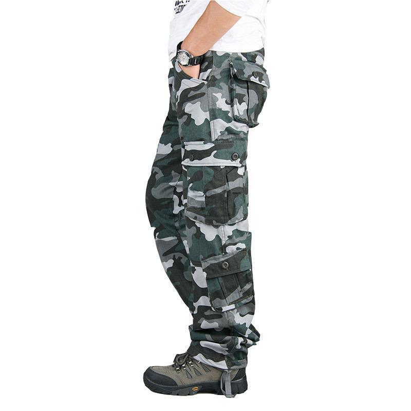 Multi-functional Outdoor Casual Pants Men Camouflage Pants Multi-pocket Overalls Trousers