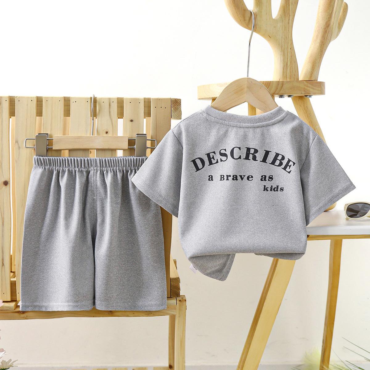 

Children s Casual Short-sleeved Set - Summer Boys And Girls T-shirt Sets 100cm