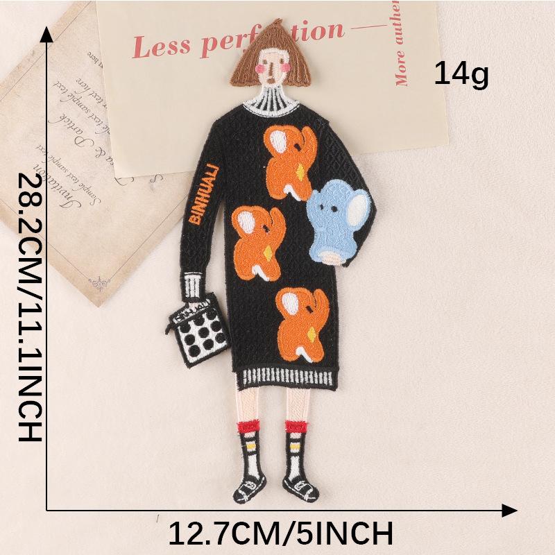 Duoku Computer Embroidery Cloth Label Cartoon Character Clothing Accessories Large Patch Water-Soluble Embroidery Cloth Sticker